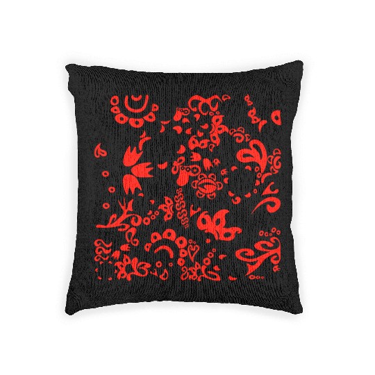 Folklore pattern with Ukrainian traditional colors Woven Pillows