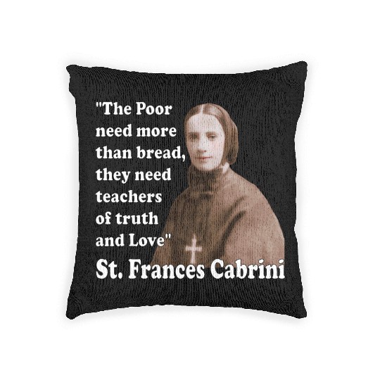 St Frances Cabrini Catholic Saint Woven Pillows