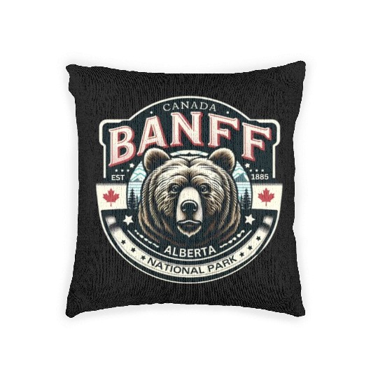 Banff National Park, Alberta Canada grizzly bears Woven Pillows