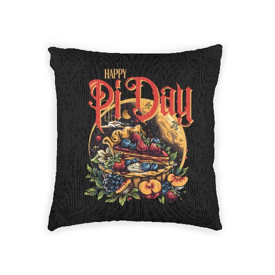 Happy pi Day pie cake math lover Woven Pillows