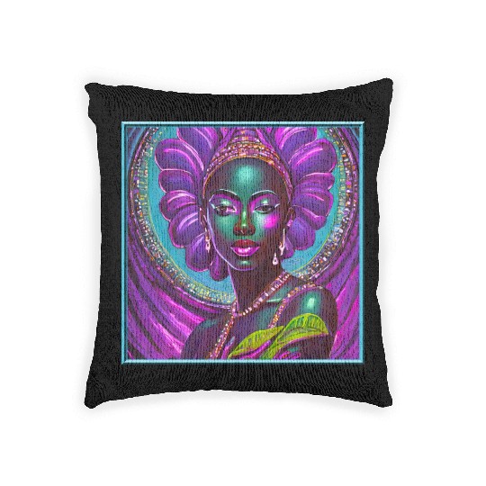 African Goddess Violet Nurturing Me - 1 Woven Pillows