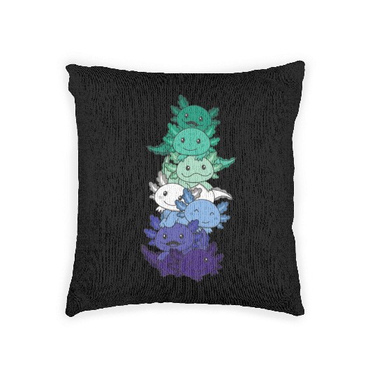 Gay Flag Gay Pride Lgbtq Axolotl Woven Pillows