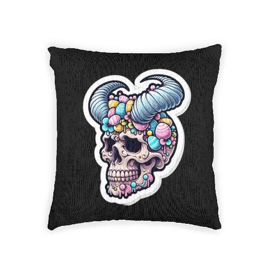 Sweet Reverence: Easter Sugar Skull Woven Pillows