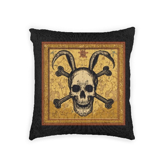 bunny skull and crossbones❤ D83D DC95 D83C DF39 D83D DC95 D83D DC95 D83C DF39 D83C DF39❤ D83C DF39 D83D DC95 D83D DC95 Woven Pillows