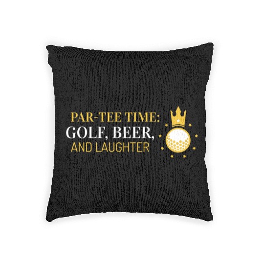Par-Woven Pillows Time, Golf, Beer, and Laughter
