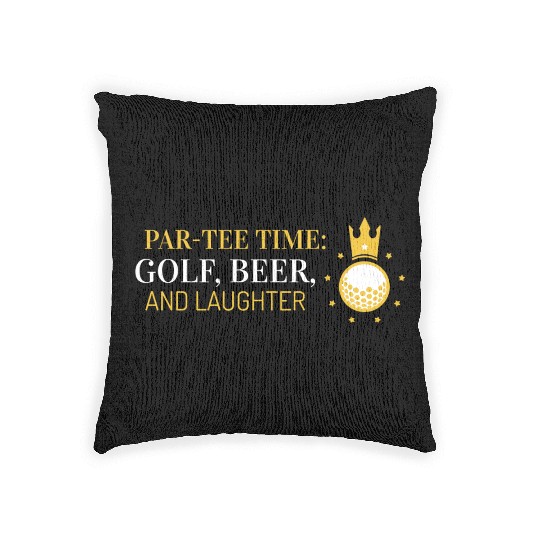 Par-Woven Pillows Time, Golf, Beer, and Laughter
