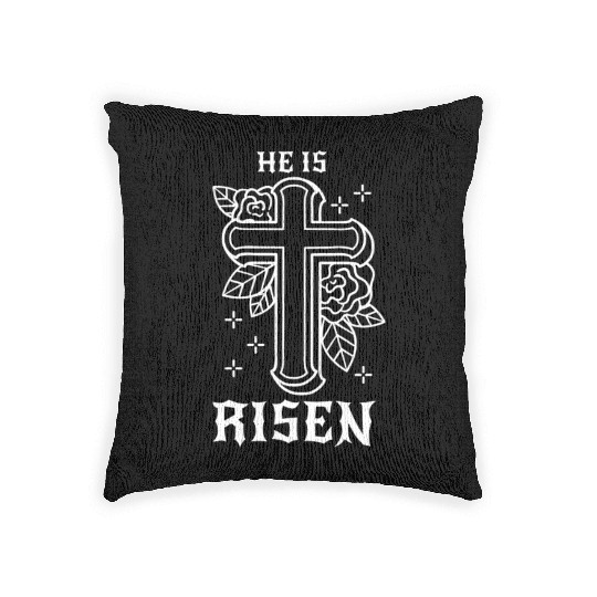 He Is Risen Easter Jesus Resurrection Christian Woven Pillows
