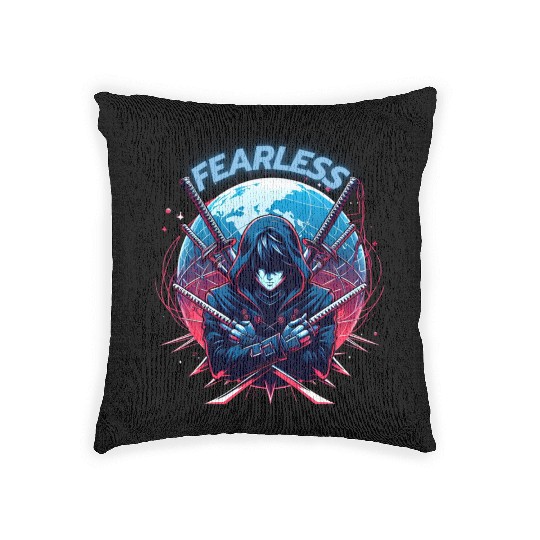 fearless assasin Woven Pillows