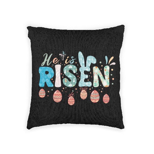 He Is Risen Easter Celebration Theme Woven Pillows