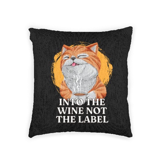 Funny Wine Lover Drinking Champagne Woven Pillows