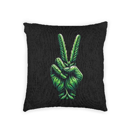 Hemp Legalization Peace Sign Woven Pillows