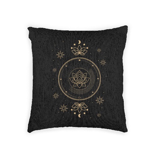 Celestial Flower Lotus Harmony Woven Pillows