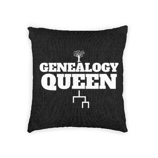 Genealogy Queen Family Lineage Women's Genealogist Woven Pillows