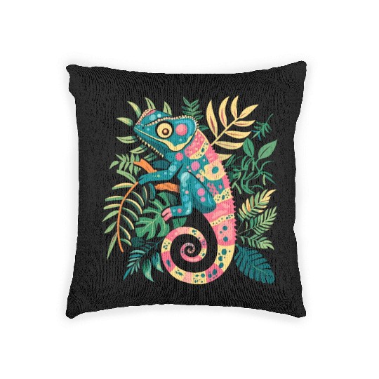 Chameleonaire A Rich Lizard for Lizard Pet Lover Woven Pillows