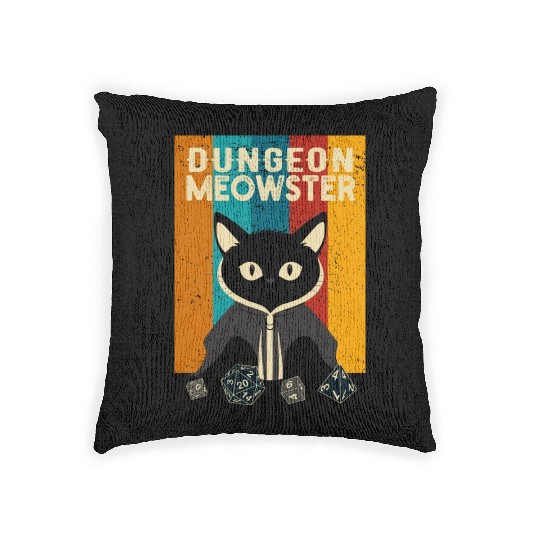 Dungeon Meowster Woven Pillows