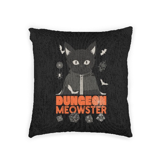Dungeon Meowster Woven Pillows