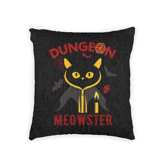 Dungeon Meowster Woven Pillows