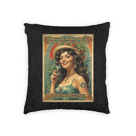 Joyful consumption marijuana Woven Pillows