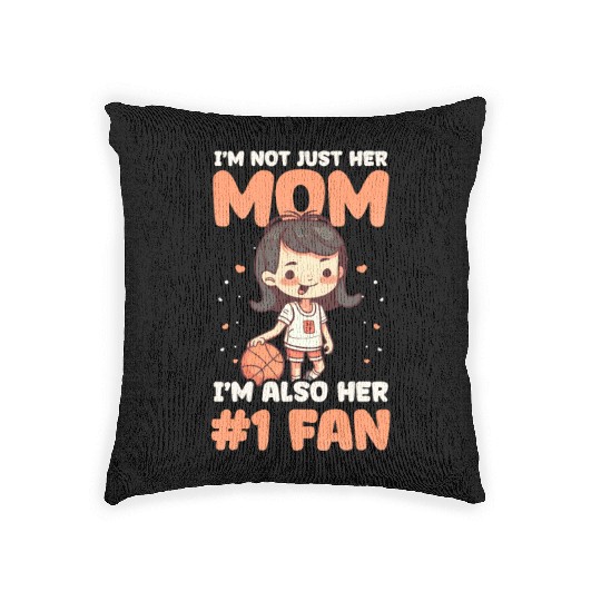 Basketball Mom Not Just Her Mom Number One Fan Woven Pillows