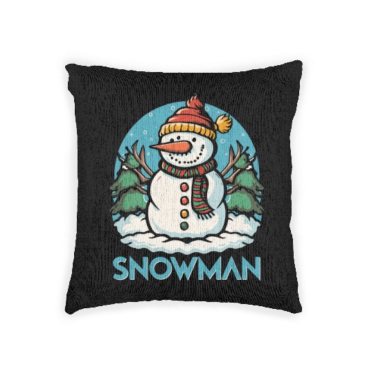 Snowman Woven Pillows design premium