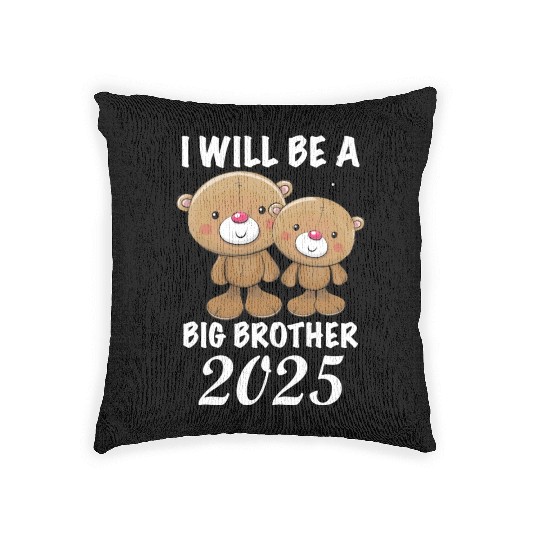 I'm Going To Be A Big Brother 2025 Teddy Bear Woven Pillows