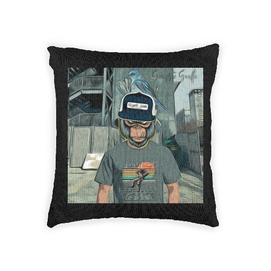 Gangsta Gorilla-Silverback Swanson Gorilla Wear Woven Pillows