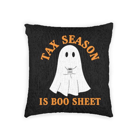 Ghost Accountant Tax Season is Boo Sheet Woven Pillows