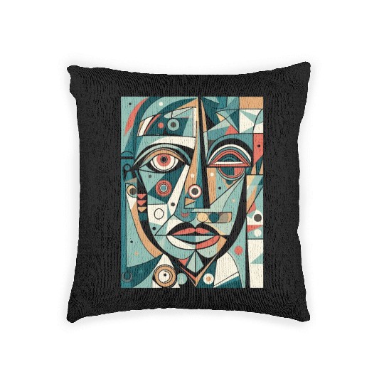 Modern Art Face Design Woven Pillows