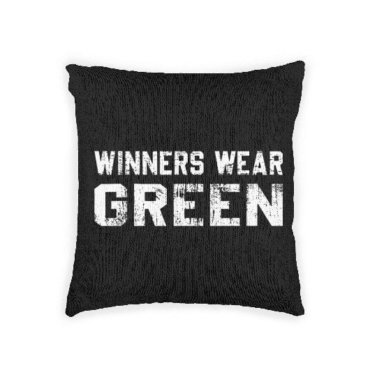 Winners Wear Green Team Spirit Game Competition Woven Pillows