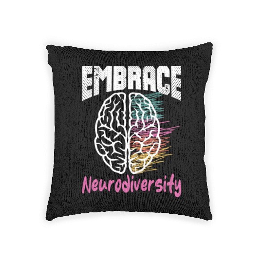 embrace neurodiversity - Embrace ADHD Autism ASD Woven Pillows