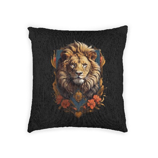 great lion Woven Pillows