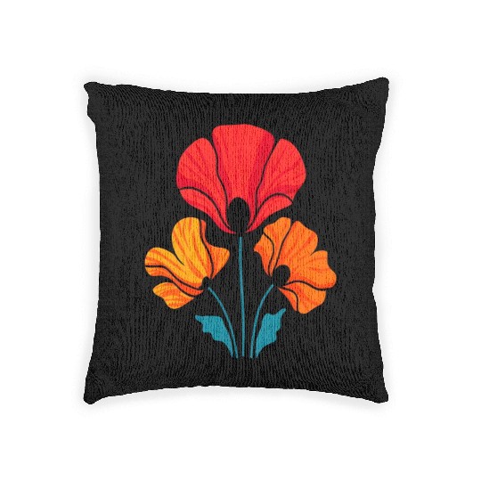 Poppy Bloom Woven Pillows