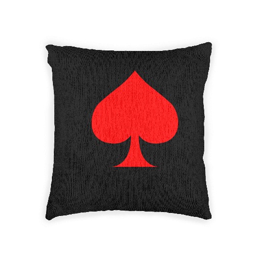 Red spade symbol Woven Pillows