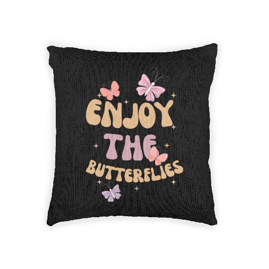 Enjoy The Butterflies Woven Pillows