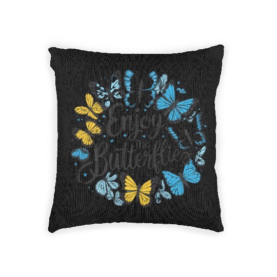 enjoy the butterflies Woven Pillows