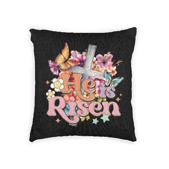 He Is Risen Christian Easter Jesus Resurrection Woven Pillows