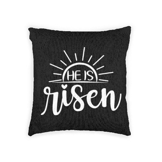 He Is Risen Sunrise Christian Easter Jesus Woven Pillows