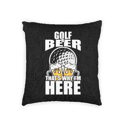 Funny Golf Beer Woven Pillows Funny Picture