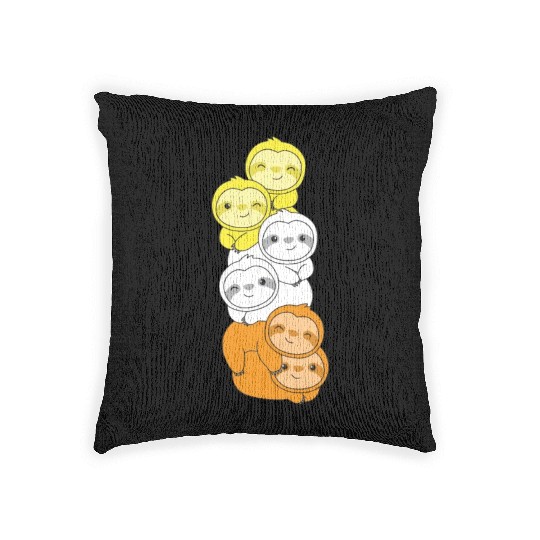 Maverique Flag Pride Lgbtq Cute Sloth Woven Pillows