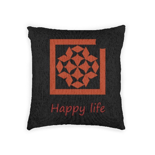Happy life Winter design Woven Pillows