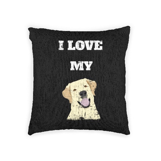 I Love My Labrador Retriever Celebration Woven Pillows
