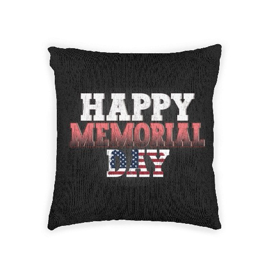 Patriotic Memorial Day Flag Design Woven Pillows
