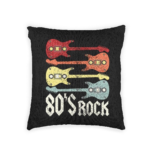 80s Rock Band Guitar Cassette Tape 1980s Woven Pillows