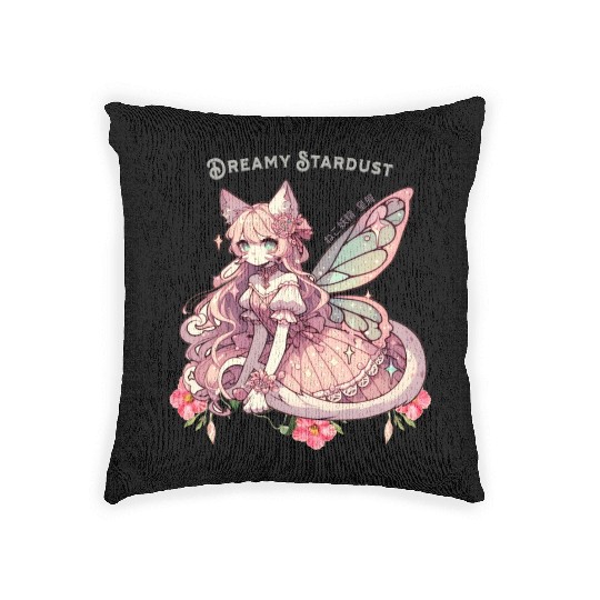 Enchanted Dreamy Stardust-A Cat Fairycore Fantasy Woven Pillows