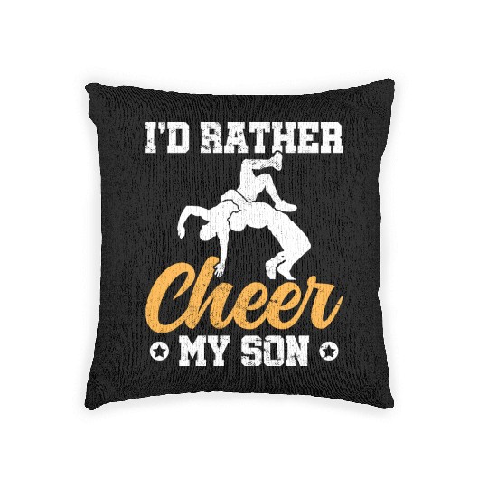 Wrestler Dad Funny Wrestling Mom Woven Pillows