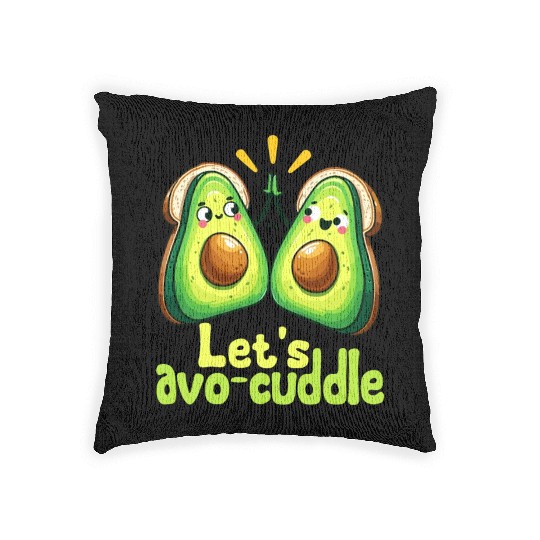 Let's Avo-Cuddle Cute Avocado Love Woven Pillows