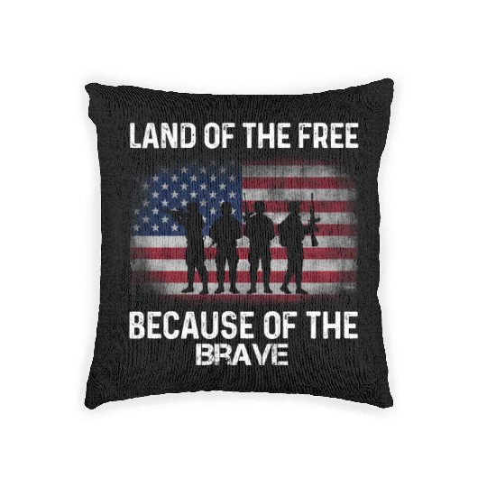 Land of the free because of the brave Woven Pillows