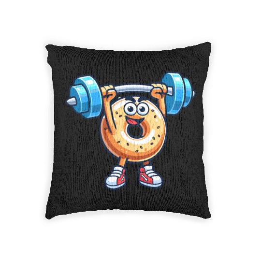 Fitness Gym Sport Bodybuilder Bodybuilding Bagel Woven Pillows
