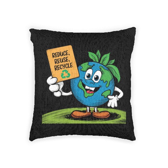 Reduce, Reuse, Recycle Earth day - April 22 Woven Pillows