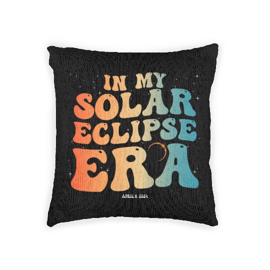 Groovy In My Solar Eclipse Era April 8, 2024 Woven Pillows